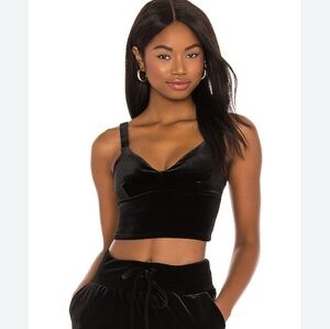 Commando Black Velvet Longline Bralette Size S/m Revolve